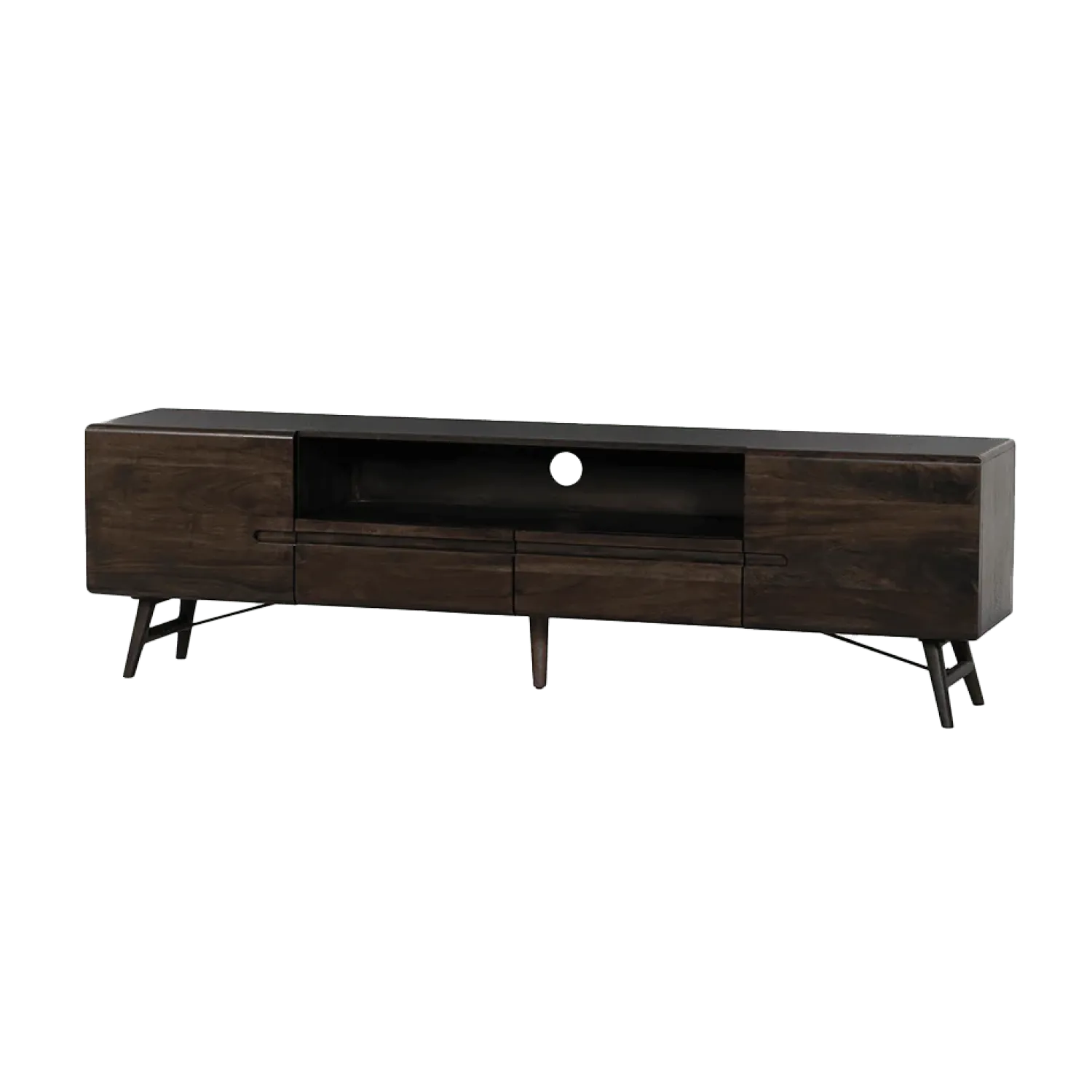 Tower living Industriele Kasten|Tv Meubels|Aura Tv meubel espresso Acaciahout 210 cm