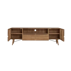 Tower living Industriele Kasten|Tv Meubels|Aura Tv meubel naturel Acaciahout 210 cm