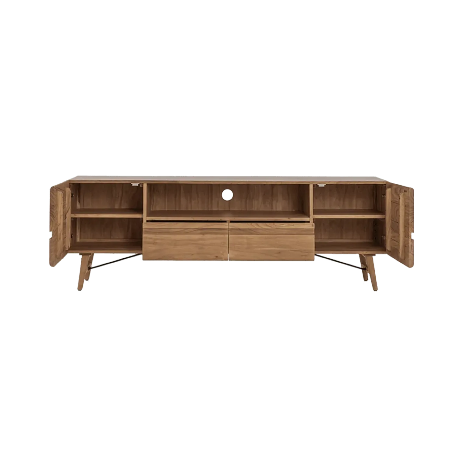 Tower living Industriele Kasten|Tv Meubels|Aura Tv meubel naturel Acaciahout 180 cm