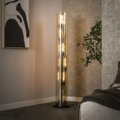 Kalfort Vloerlampen|Aura Vloerlamp 5-lichts amber glas