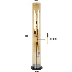 Kalfort Vloerlampen|Aura Vloerlamp 5-lichts amber glas