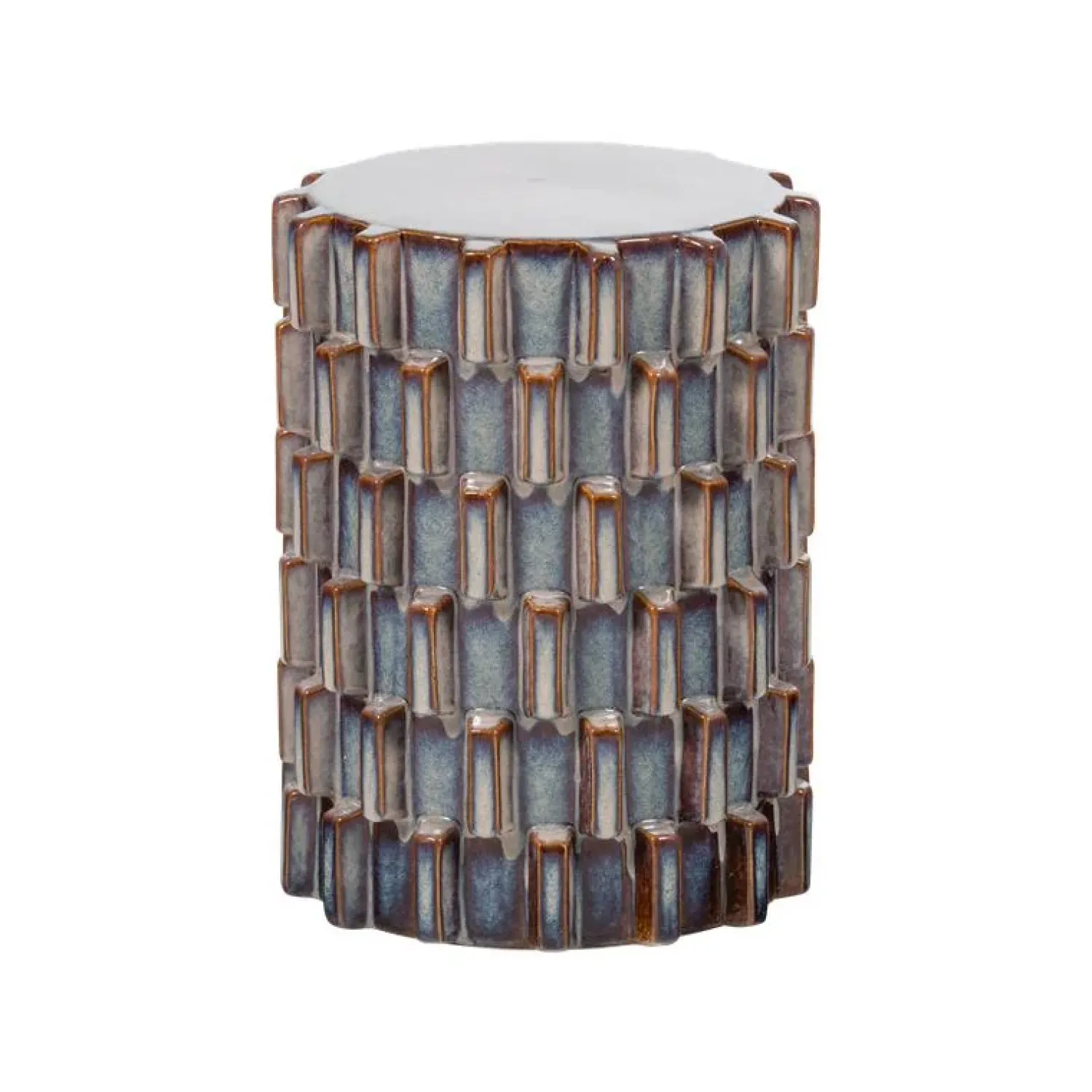 WOOOD Bijzettafels|Axu Bijzettafel Keramiek rond Grijsblauw 35cm