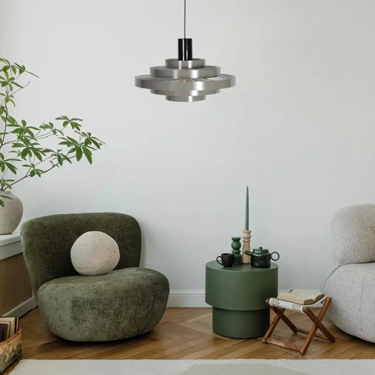 Steinmex Hanglampen|Ayra 1-lichts Hanglamp Grijs Metaal