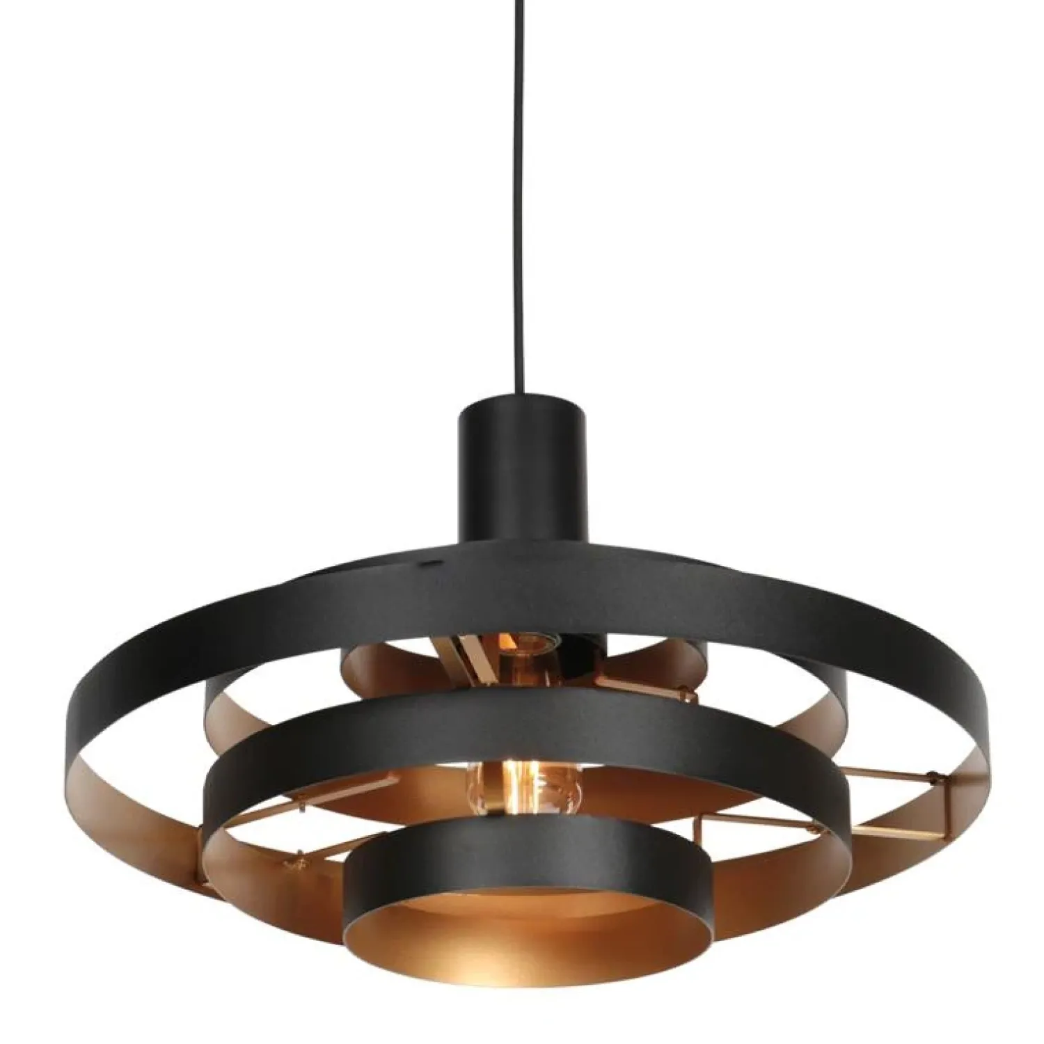 Steinmex Hanglampen|Ayra 1-lichts Hanglamp Zwart Metaal
