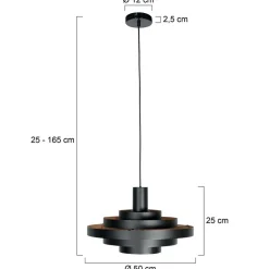Steinmex Hanglampen|Ayra 1-lichts Hanglamp Zwart Metaal