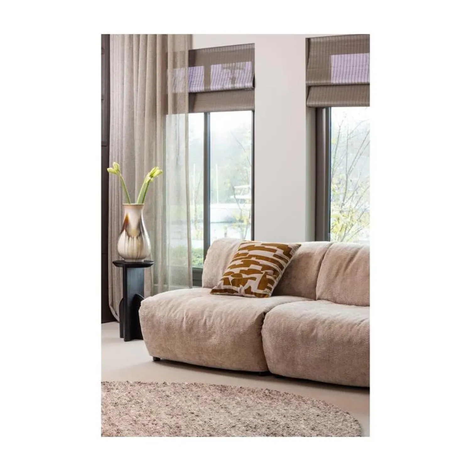 WOOOD Modulaire Banken|Baggy 1-zits element chenille zand