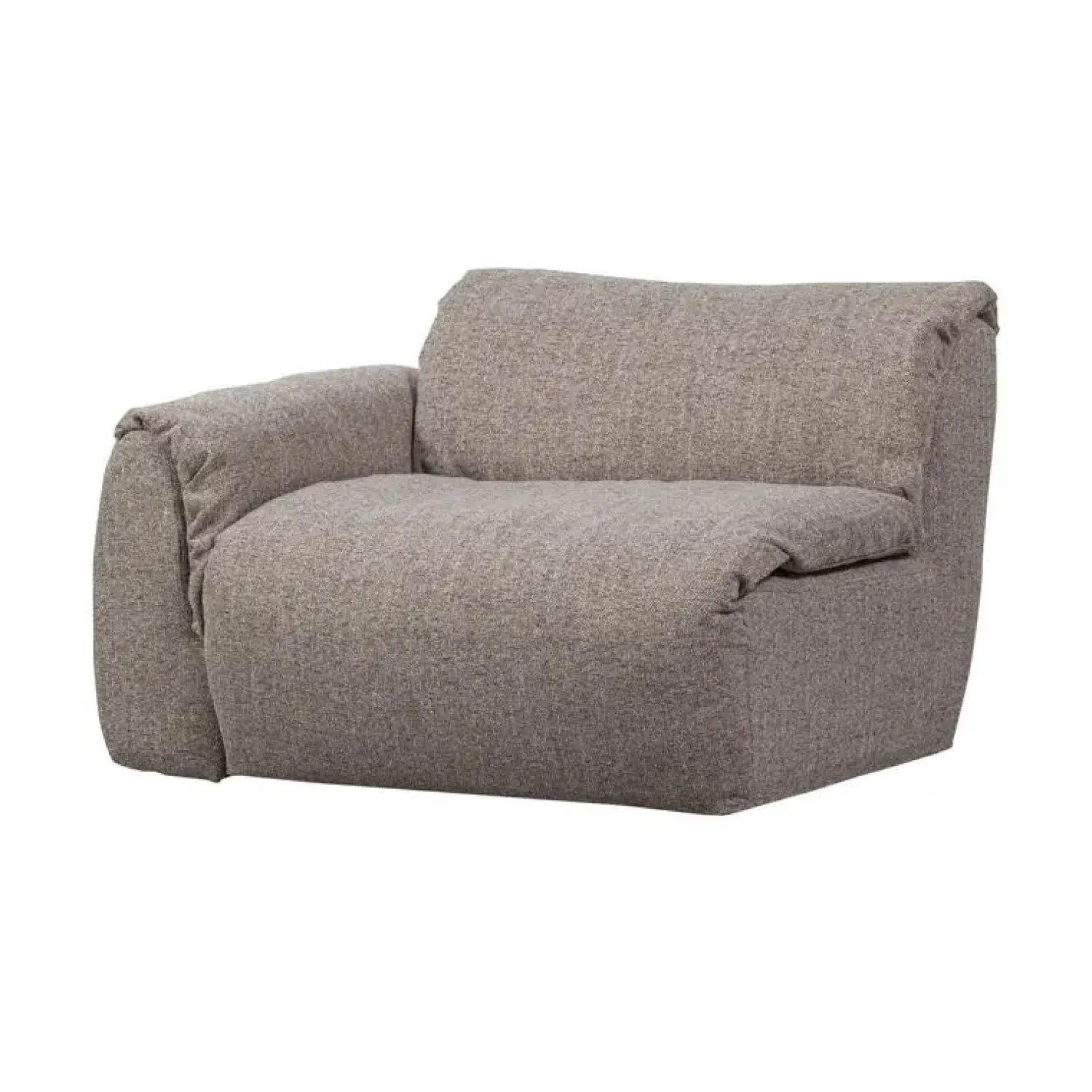 WOOOD Modulaire Banken|Baggy 1-zits element met arm links bruin melange
