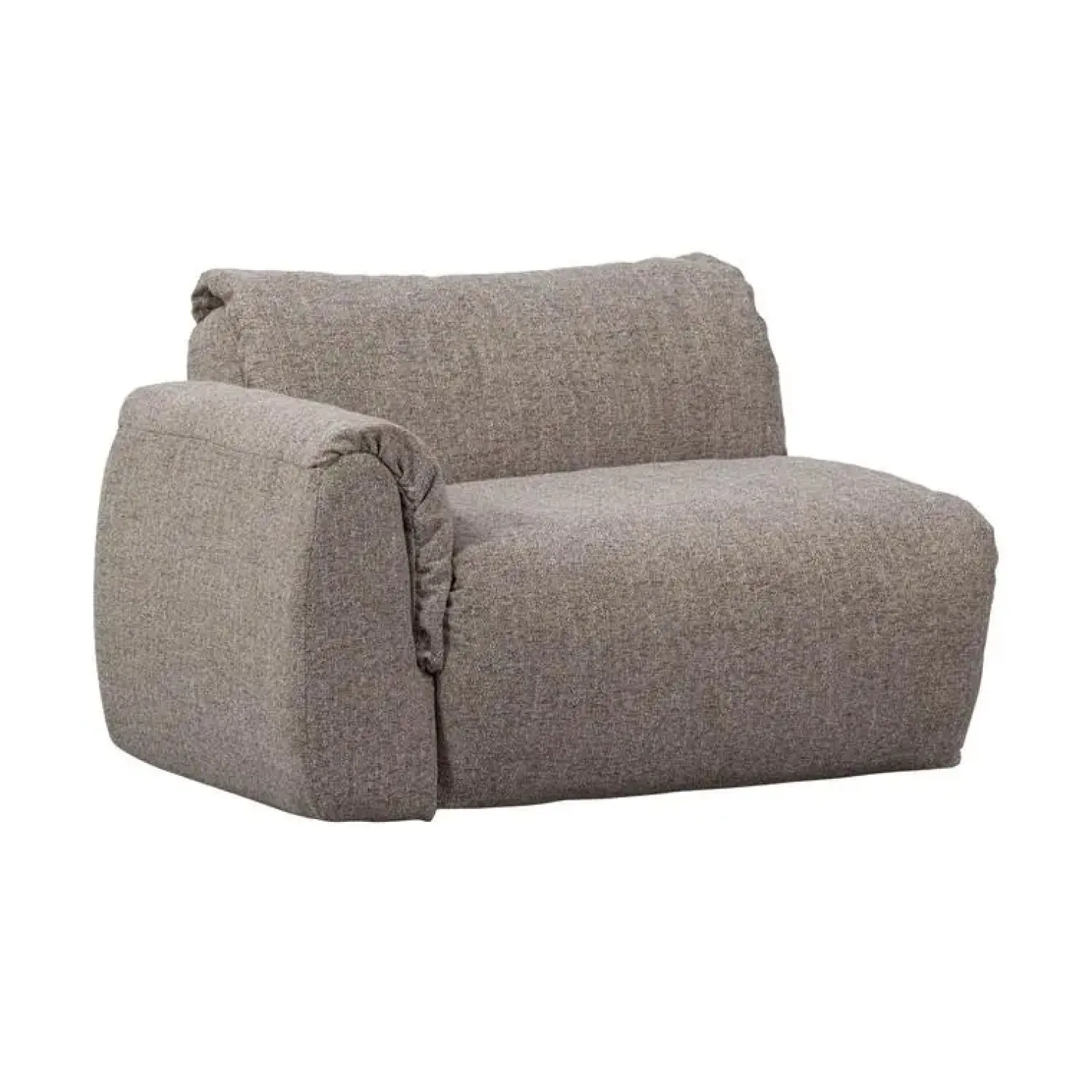 WOOOD Modulaire Banken|Baggy 1-zits element met arm links bruin melange