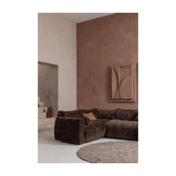 WOOOD Modulaire Banken|Baggy 1-zits element met arm links chenille donkerbruin