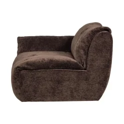WOOOD Modulaire Banken|Baggy 1-zits element met arm links chenille donkerbruin