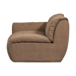 WOOOD Modulaire Banken|Baggy 1-zits element met arm links geweven chenille bruin