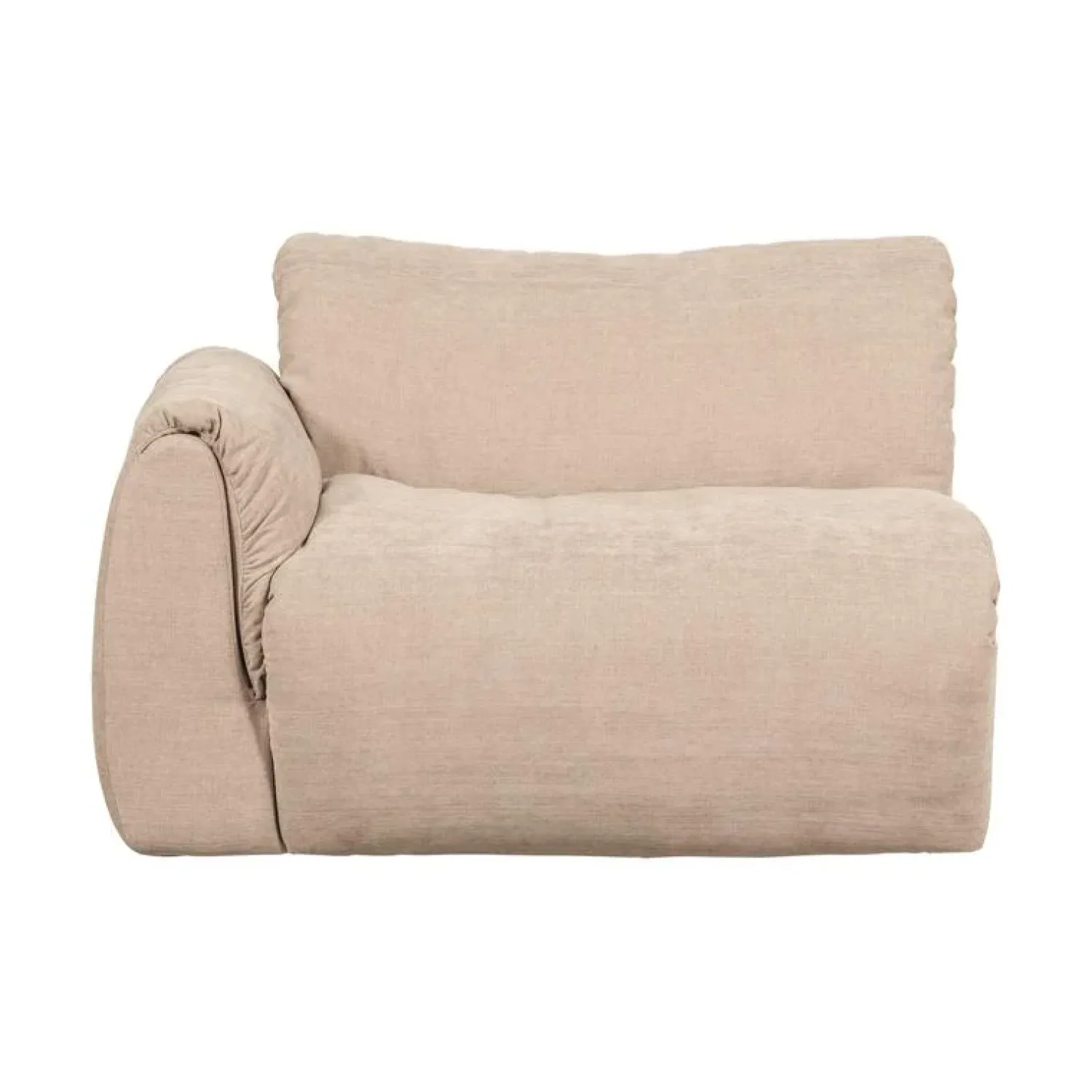 WOOOD Modulaire Banken|Baggy 1-zits element met arm links geweven chenille zand