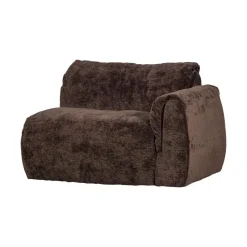 WOOOD Modulaire Banken|Baggy 1-zits element met arm rechts chenille donkerbruin