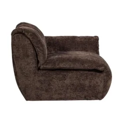 WOOOD Modulaire Banken|Baggy 1-zits element met arm rechts chenille donkerbruin