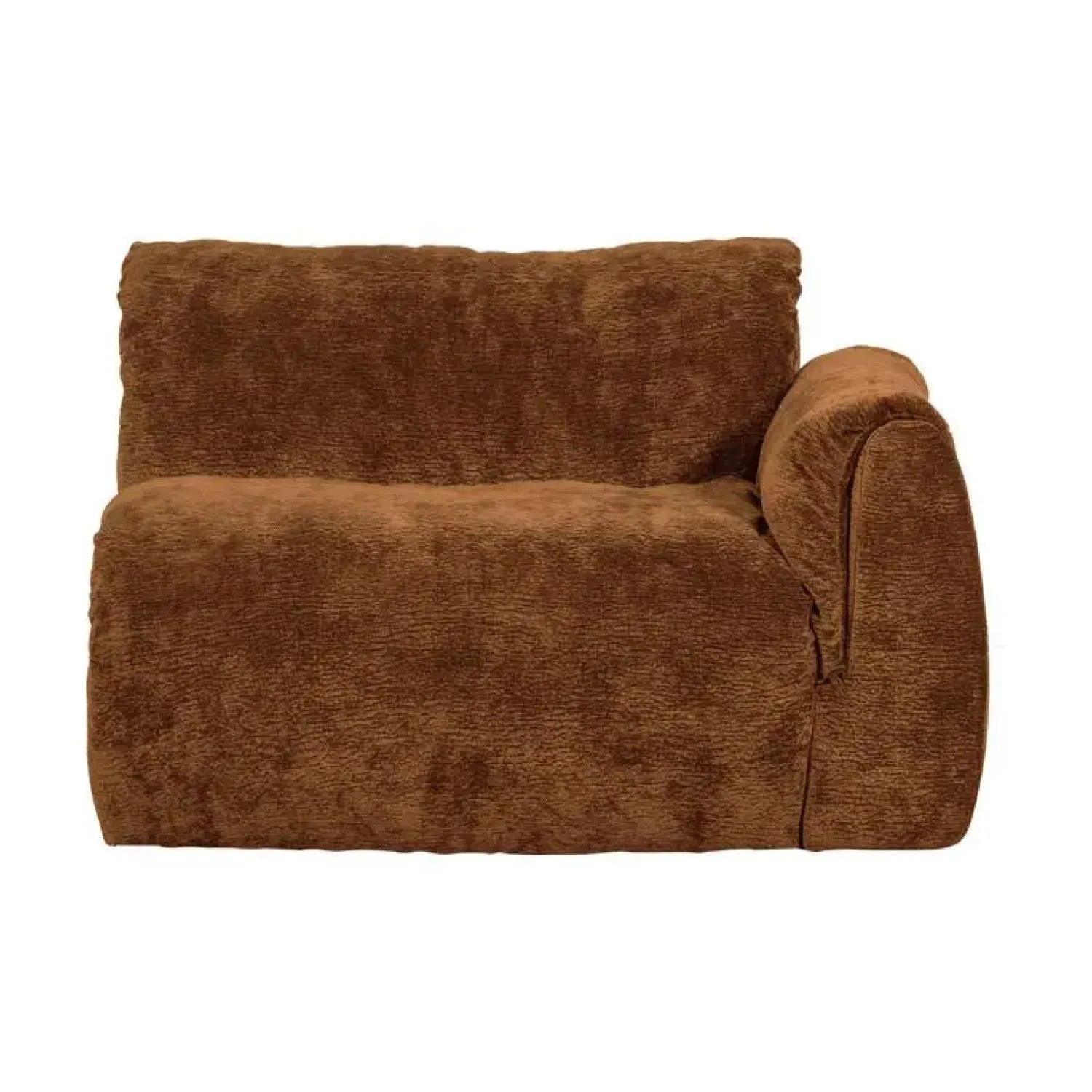 WOOOD Modulaire Banken|Baggy 1-zits element met arm rechts chenille middenbruin