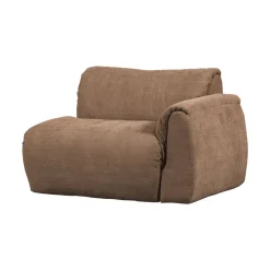 WOOOD Modulaire Banken|Baggy 1-zits element met arm rechts geweven chenille bruin
