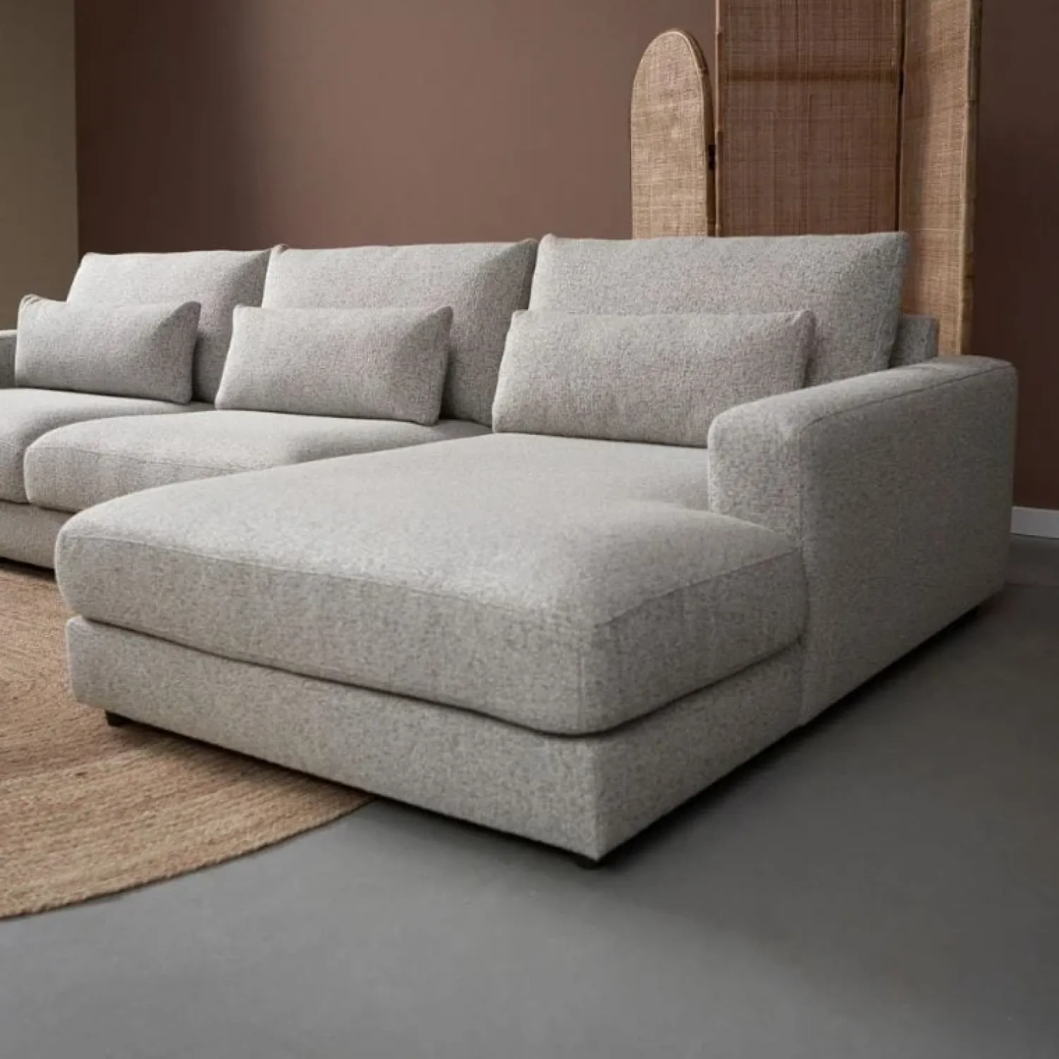 Pepp Hoekbanken|Bank Como met chaise longue rechts – Grijs Puente 09 general