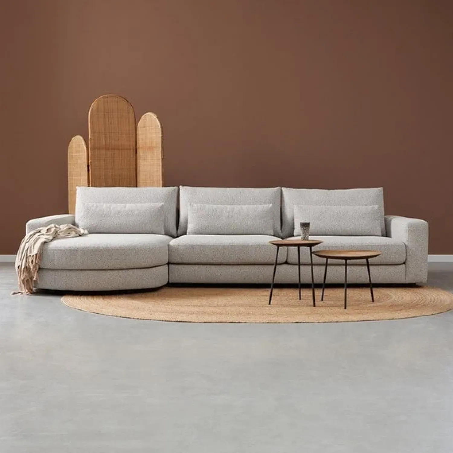 Pepp Loungebanken|Bank Como met ronde chaise longue links - Grijs Puente 09 general