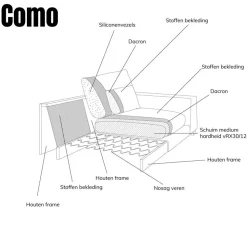 Pepp Loungebanken|Bank Como met ronde chaise longue rechts - Grijs Puente 09 General