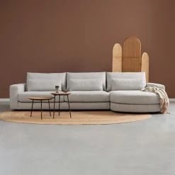 Pepp Loungebanken|Bank Como met ronde chaise longue rechts - Grijs Puente 09 General