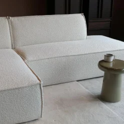 Pepp Hoekbanken|Bank Enzo Chaise longue links Bouclé wit