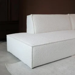 Pepp Hoekbanken|Bank Enzo Chaise longue rechts Bouclé wit