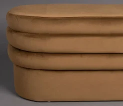 Dutchbone Eetkamerbanken|Eetkamerbanken|Bankje Aditi velvet Bruin 93cm
