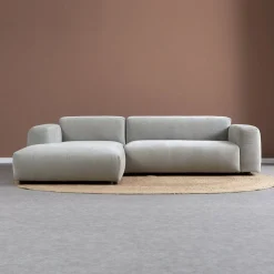 Pepp Hoekbanken|Bank Ocean Chaise longue links - Boston Cement Linnen