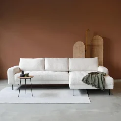 Pepp Hoekbanken|Bank Oreo Chaise longue rechts bouclé wit