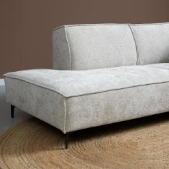 Pepp Hoekbanken|Loungebanken|Bank River met ottoman links- Taupe stof