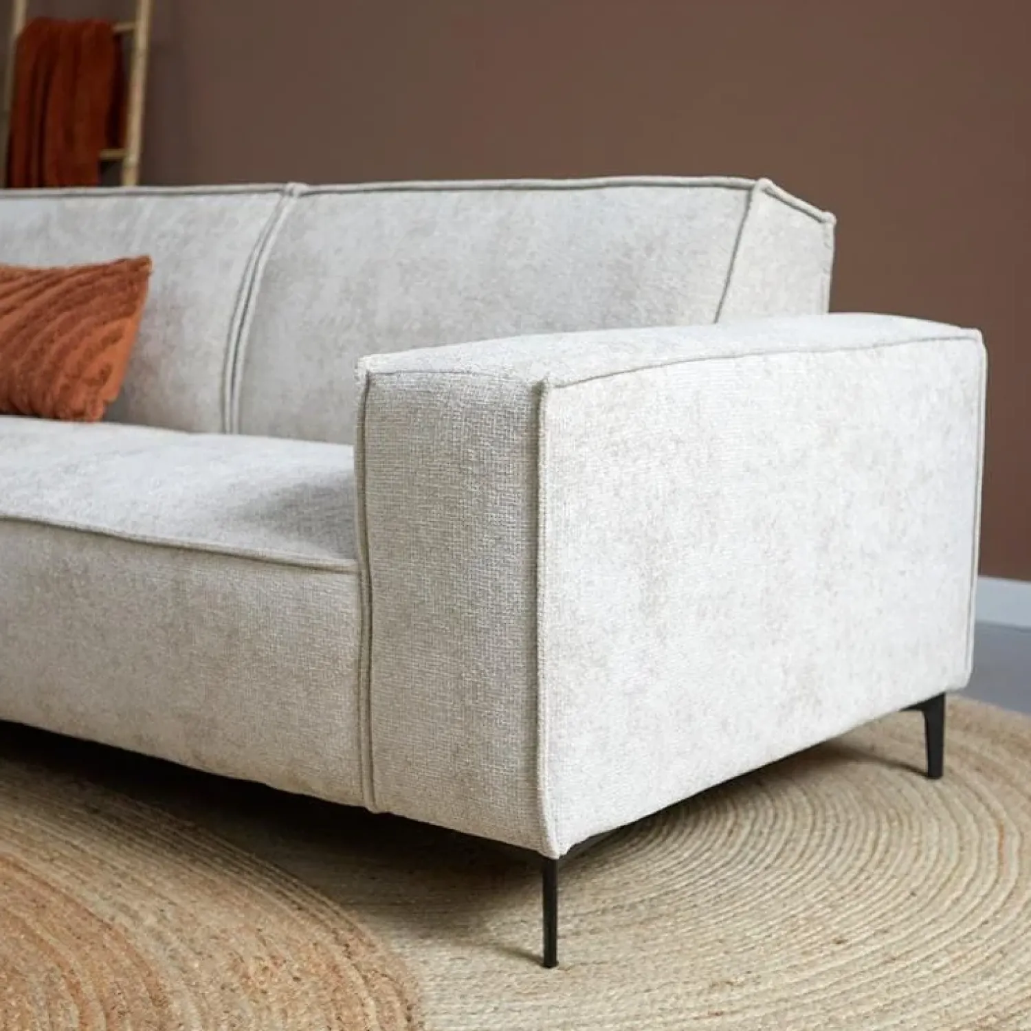 Pepp Hoekbanken|Loungebanken|Bank River met ottoman links- Taupe stof