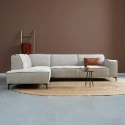Pepp Hoekbanken|Loungebanken|Bank River met ottoman links- Taupe stof