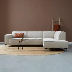 Pepp Hoekbanken|Loungebanken|Bank River met ottoman rechts - Taupe stof