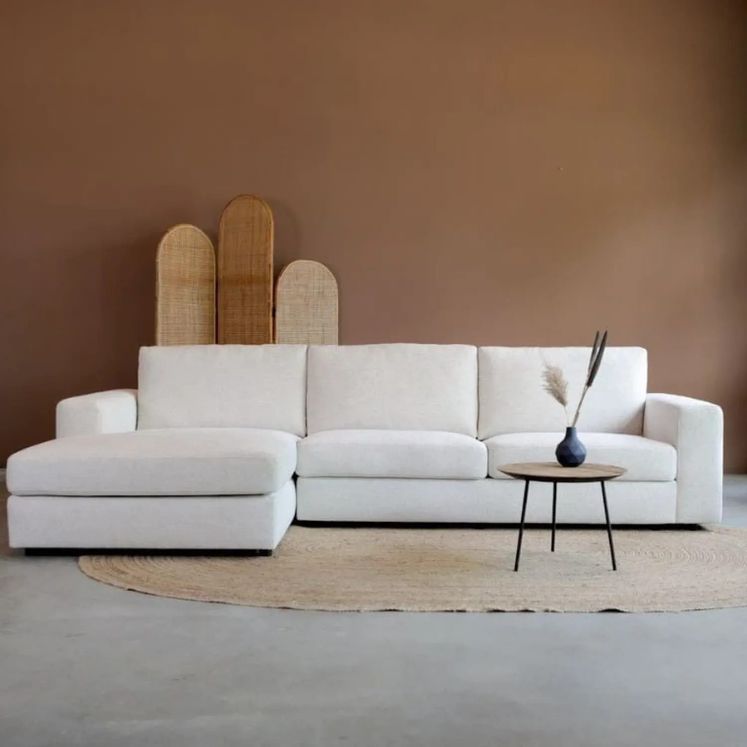 Pepp Hoekbanken|Bank Uno Chaise longue links Modesto wit