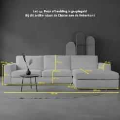 Pepp Hoekbanken|Bank Uno Chaise longue links Modesto wit