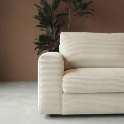 Pepp Hoekbanken|Bank Uno Chaise longue rechts ribstof beige