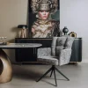Tower living Eetkamerstoelen|Bardi Eetkamerfauteuil Antraciet stof