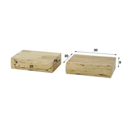 Kalfort Nachtkastjes|Industriele Kasten|Bark houten nachtkastje zwevend set van 2 30cm