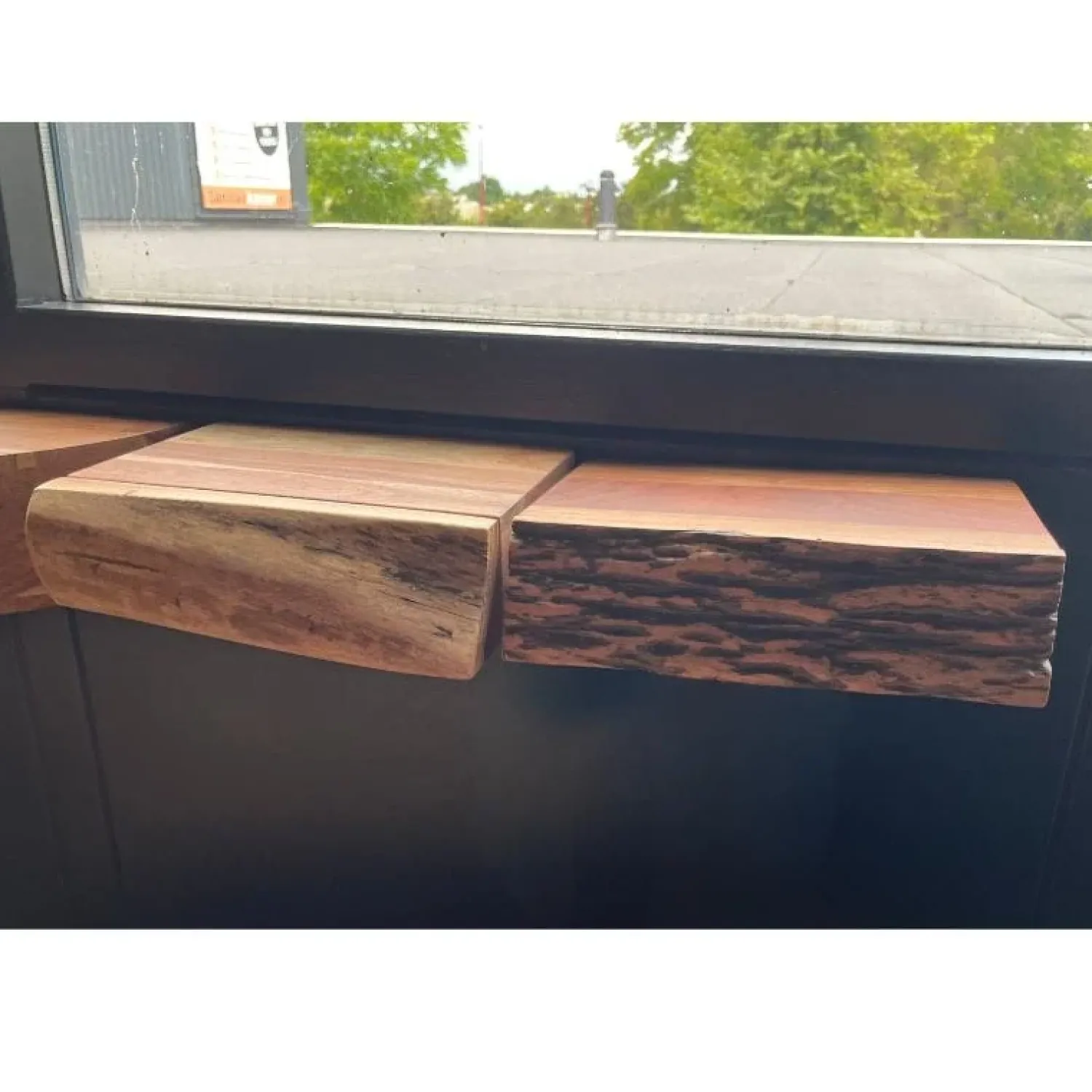Kalfort Nachtkastjes|Industriele Kasten|Bark houten nachtkastje zwevend set van 2 40cm