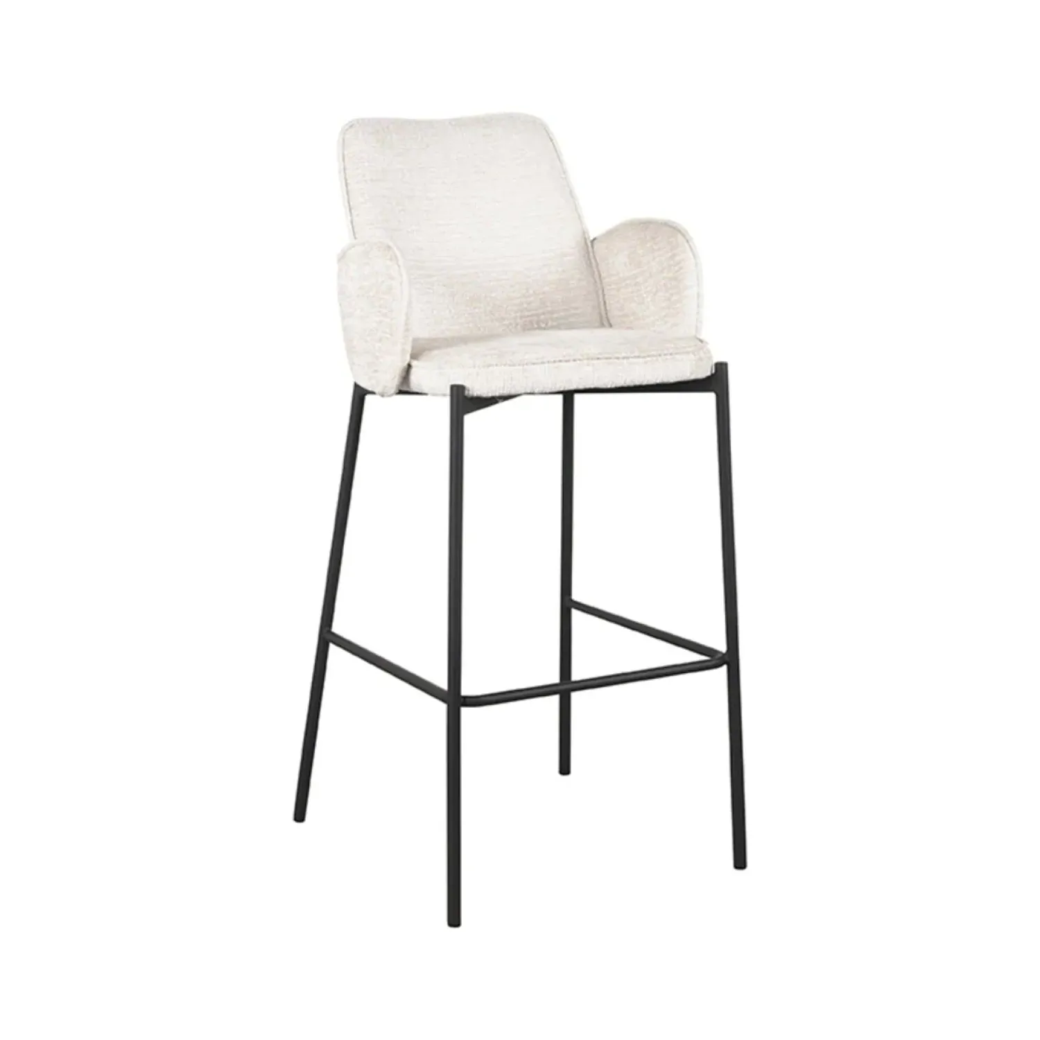 Label51 Barkrukken|Barkruk Joni Beige Fluweel Zithoogte 78cm