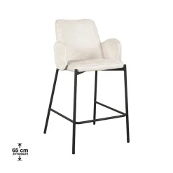 Label51 Barkrukken|Barkruk Joni Crème Fluweel 51cm