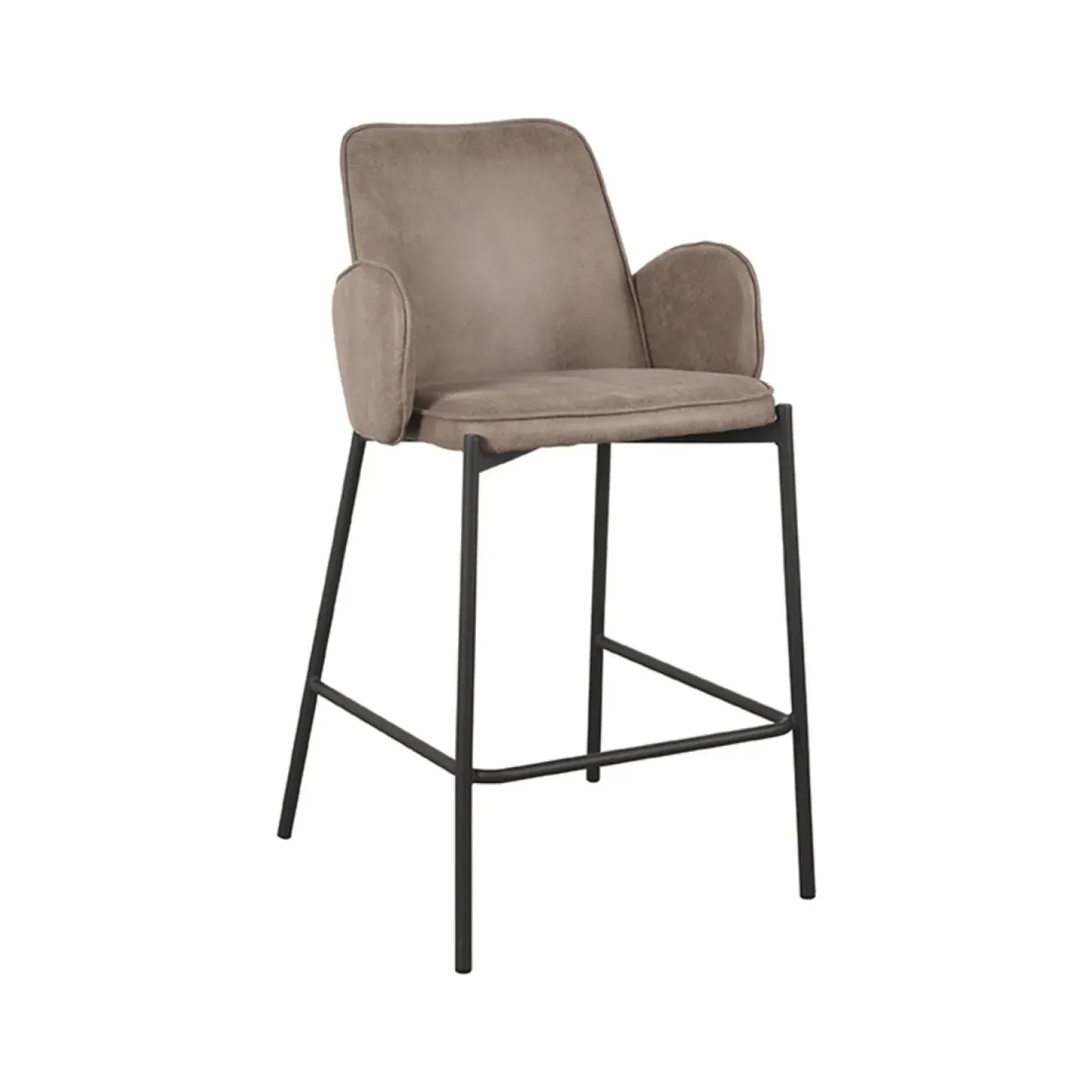 Label51 Barkrukken|Barkruk Joni Taupe Micro Suede 51cm