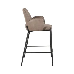 Label51 Barkrukken|Barkruk Joni Taupe Micro Suede 51cm