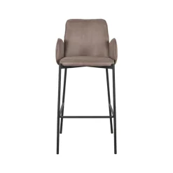 Label51 Barkrukken|Barkruk Joni Taupe Micro Suede Zithoogte 78cm