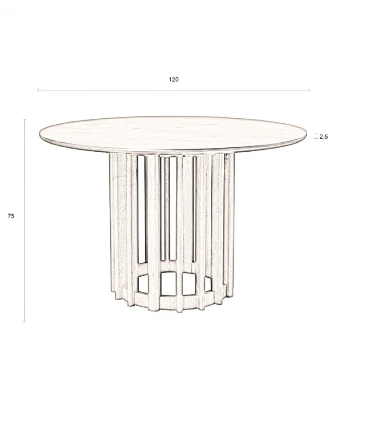 Dutchbone Eettafels|Barlet Eettafel Eikenhout Rond 120cm