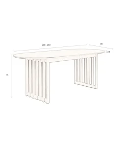 Dutchbone Eettafels|Barlet uitschuifbare Eettafel Eikenhout 200cm