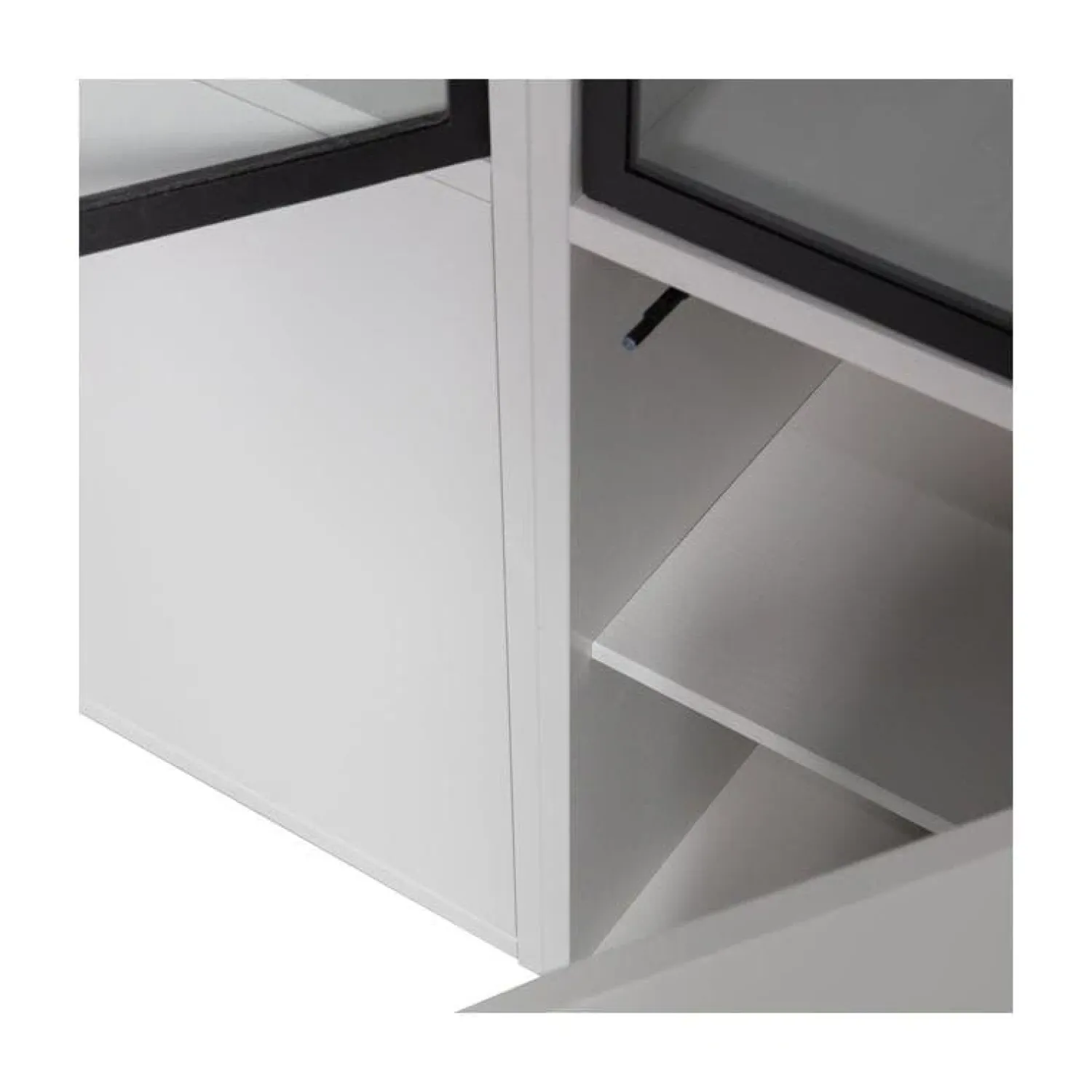 vtwonen Vitrinekasten|Industriele Kasten|Basic Vitrinekast 4-deurs grenen grijs 101cm