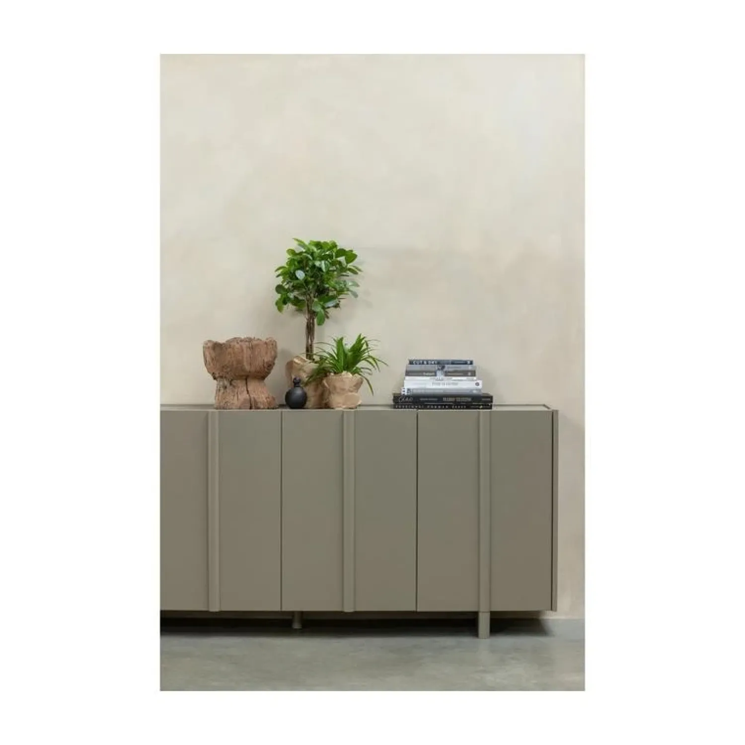 WOOOD Dressoirs|Industriele Kasten|Basu Dressoir grenen mud 200 cm