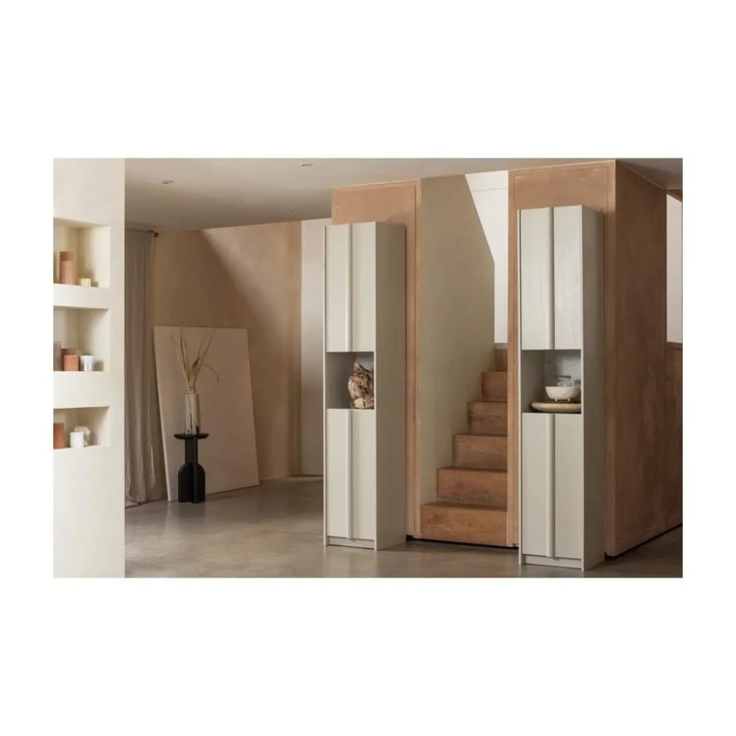 WOOOD Wandkasten|Industriele Kasten|Basu Smalle kast grenen dust 40 cm