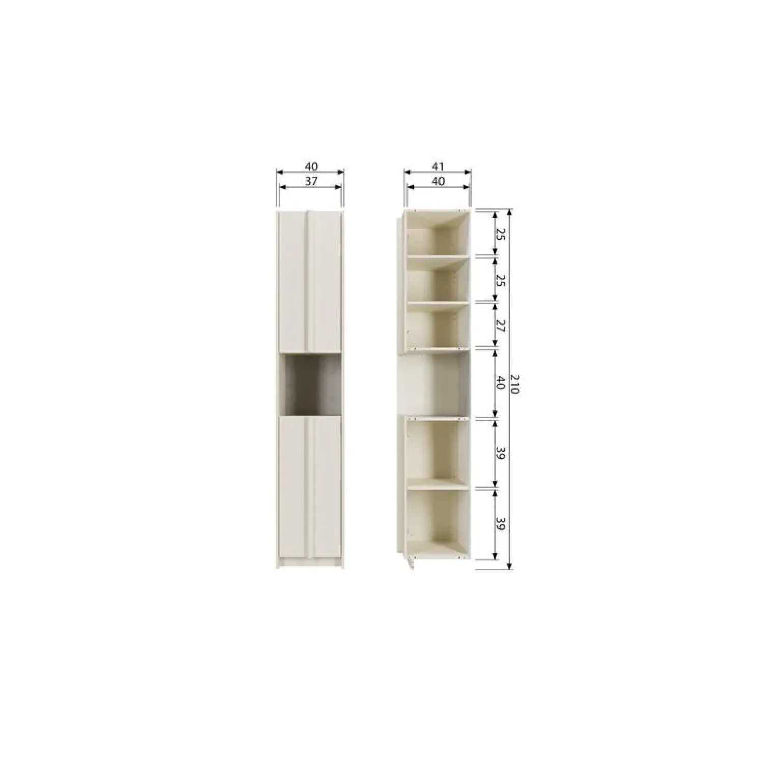 WOOOD Wandkasten|Industriele Kasten|Basu Smalle kast grenen dust 40 cm